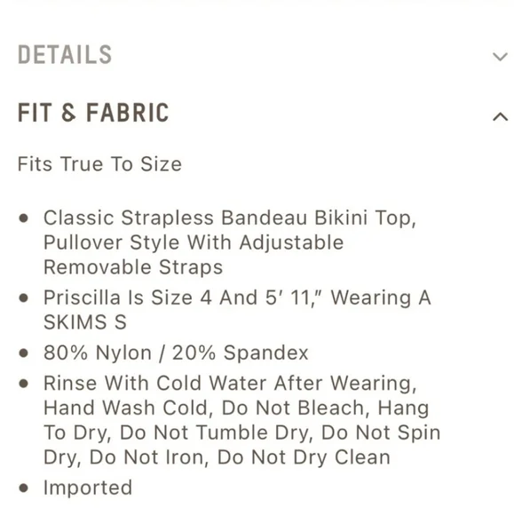 Skims Swim Metallic Bandeau bikini top - Nickel